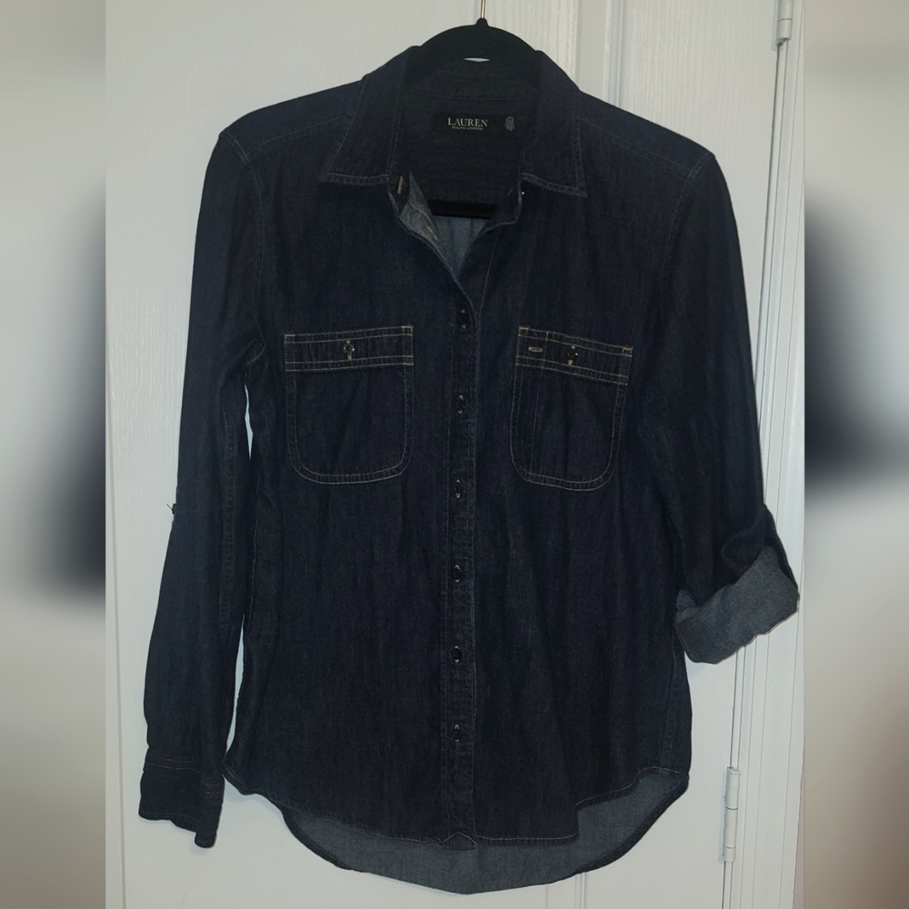 Lauren Ralph Lauren denim front button down shirt